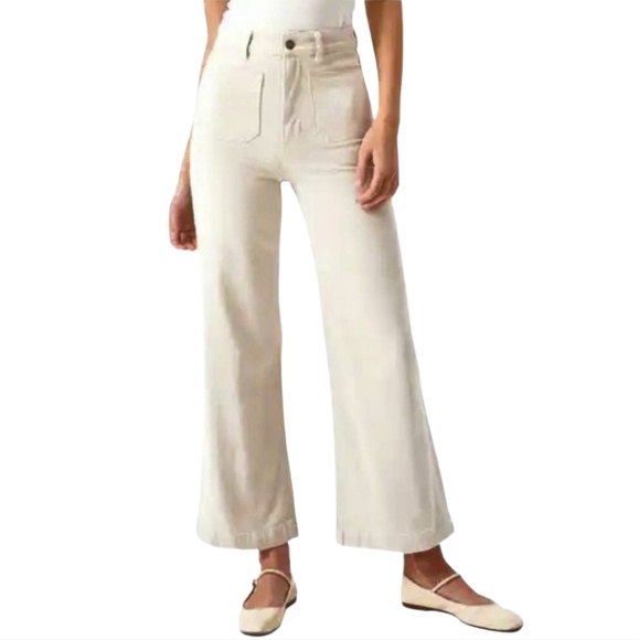 Oat New York High Rise Patch Pocket Wide Leg Corduroy Pants Women's 8/29 - Picture 1 of 11